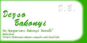 dezso bakonyi business card